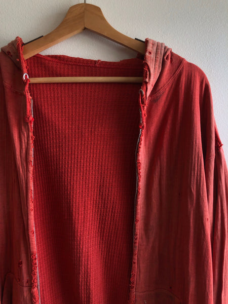 Vintage 1950/1960’s Sun-Faded Red Hooded Sweatshirt