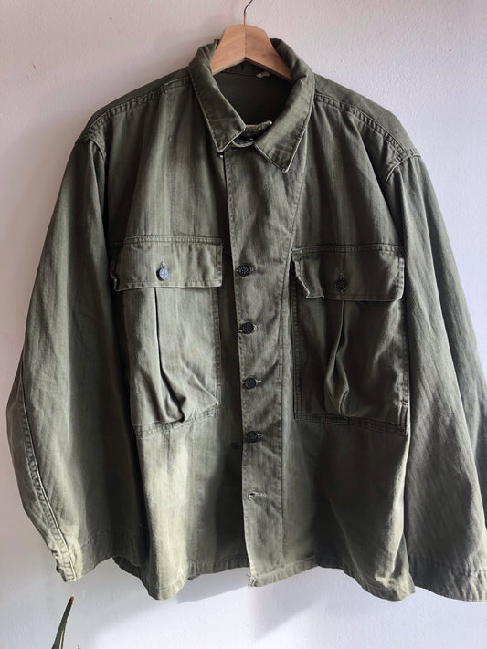 Vintage 1940’s World War II HBT 13-Star Fatigue Shirt Jacket - La Lovely Vintage 