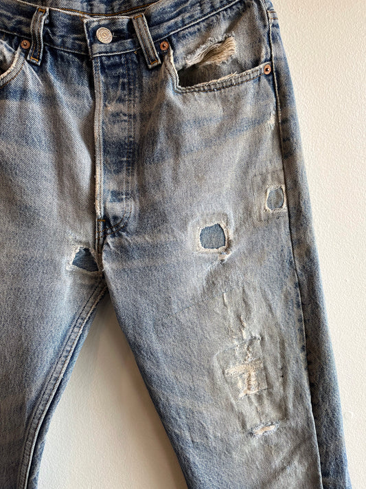 Vintage 1980’s Levi’s 501 Repaired Denim Jeans