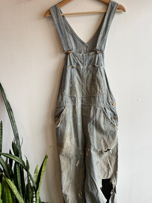 Vintage 1960’s Lee Hickory Stripe Denim Overalls - La Lovely Vintage 