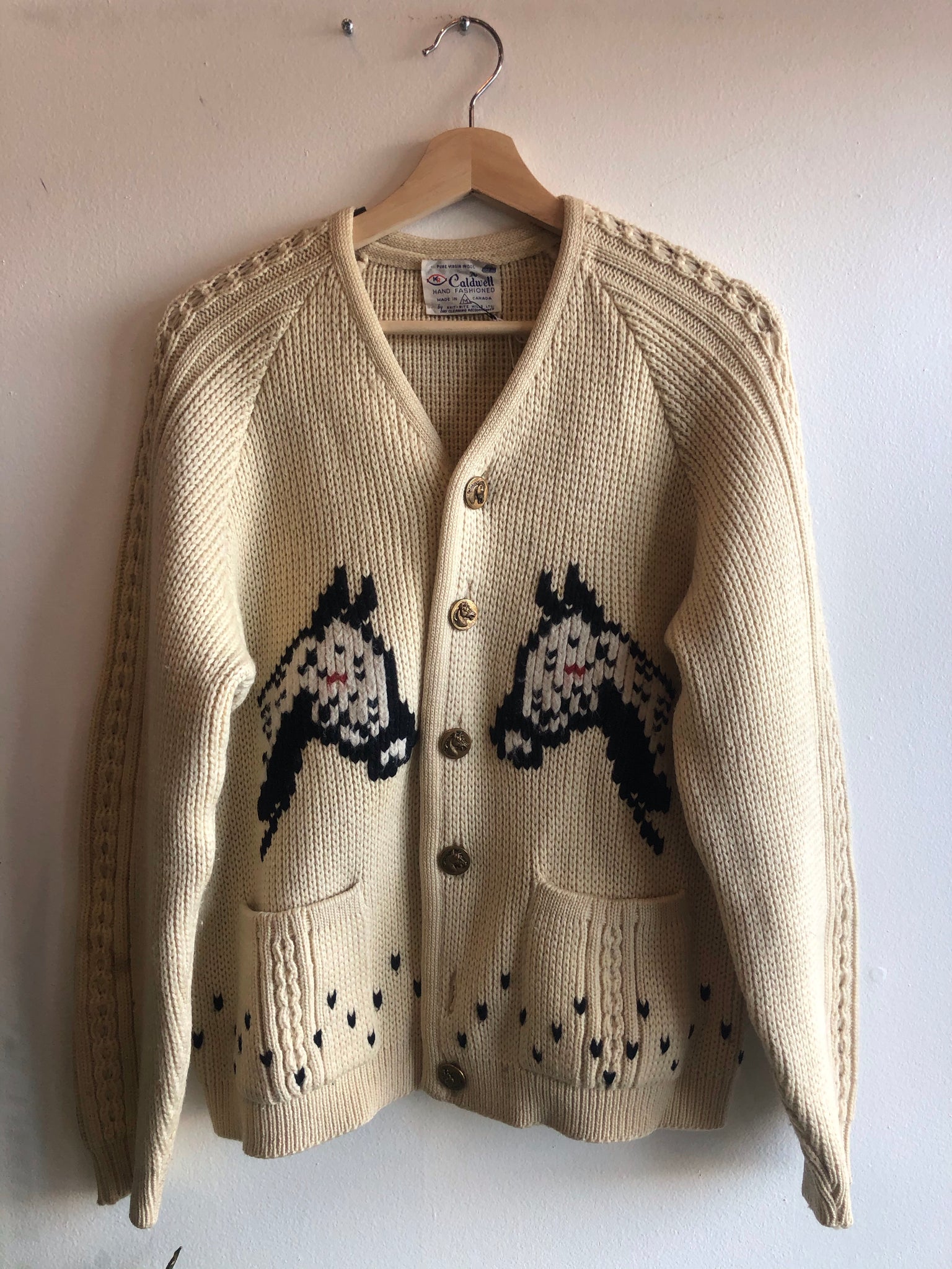 Vintage 1970’s Horse-Themed Cardigan Sweater