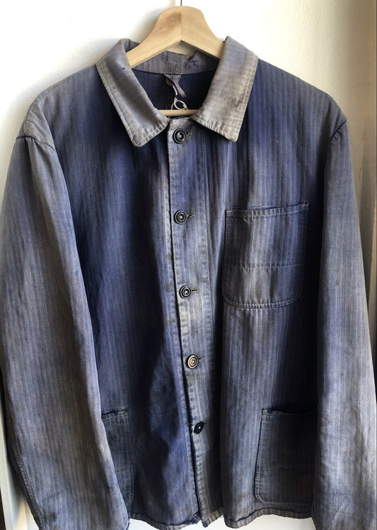 Vintage 1960’s Sun-Faded French Chore Coat - La Lovely Vintage 