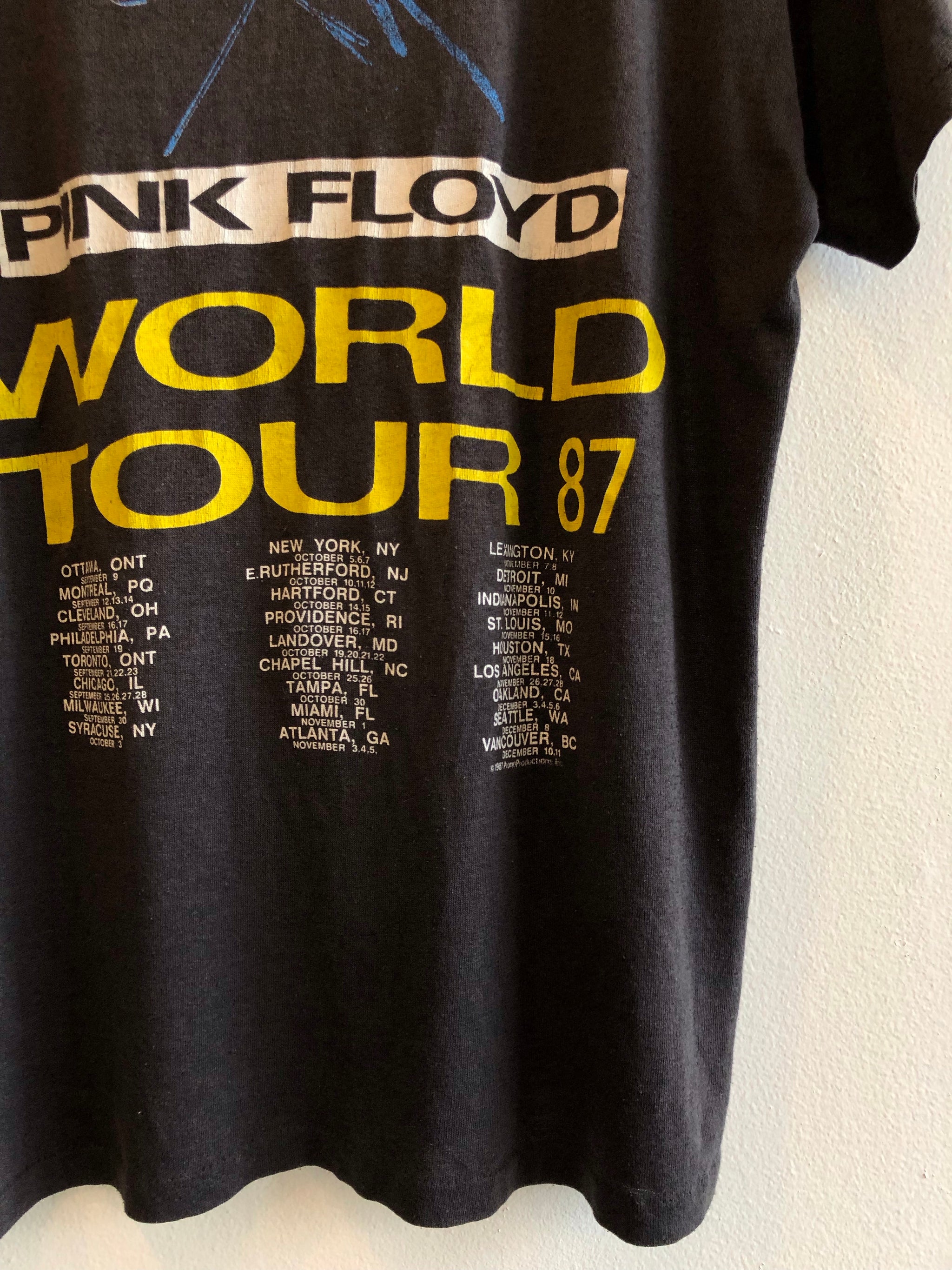 正規 80s PINK FLOYD ピンクフロイド 1987年 World Tour tee ワールド 
