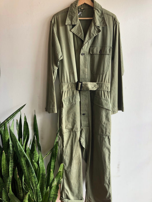 Vintage WW2 13 Star HBT Army Coveralls - La Lovely Vintage 