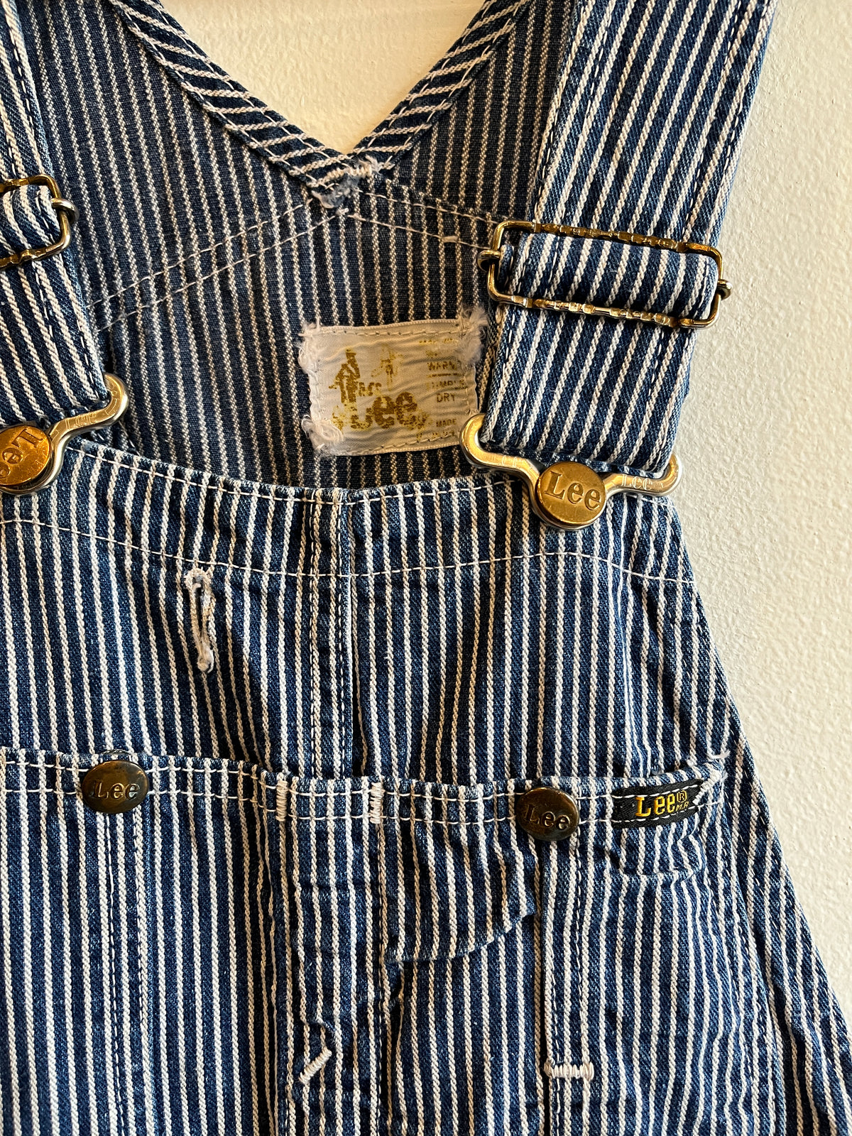 Vintage 1970’s Lee Hickory Stripe Denim Overalls - La Lovely Vintage 