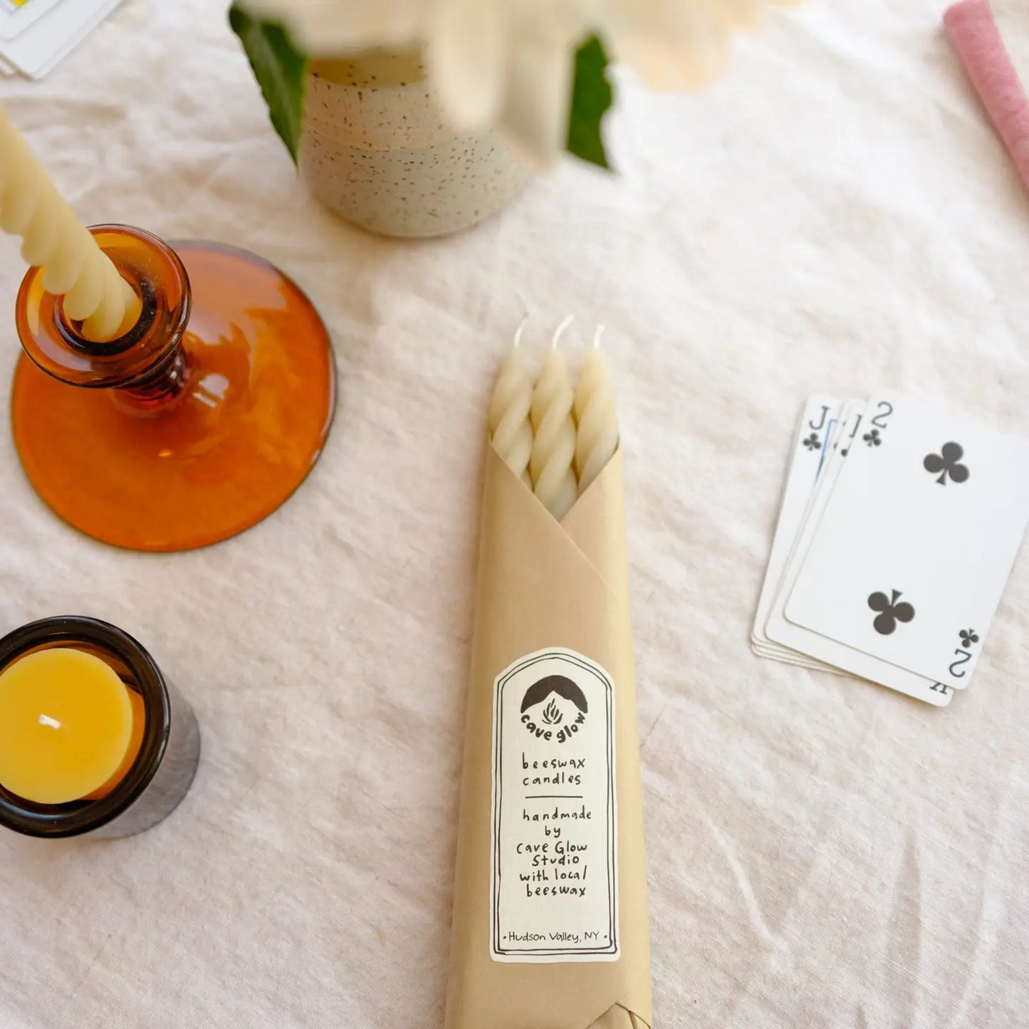Cave Glow Studio - Spiral Beeswax Candle Set - La Lovely Vintage 