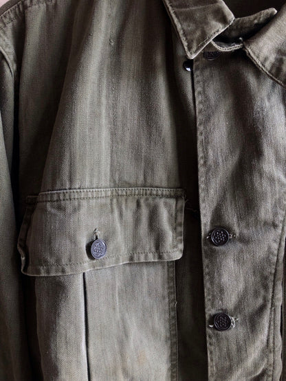 Vintage 1940’s World War II HBT 13-Star Fatigue Shirt Jacket - La Lovely Vintage 