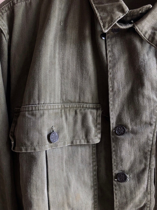 Vintage 1940’s World War II HBT 13-Star Fatigue Shirt Jacket - La Lovely Vintage 