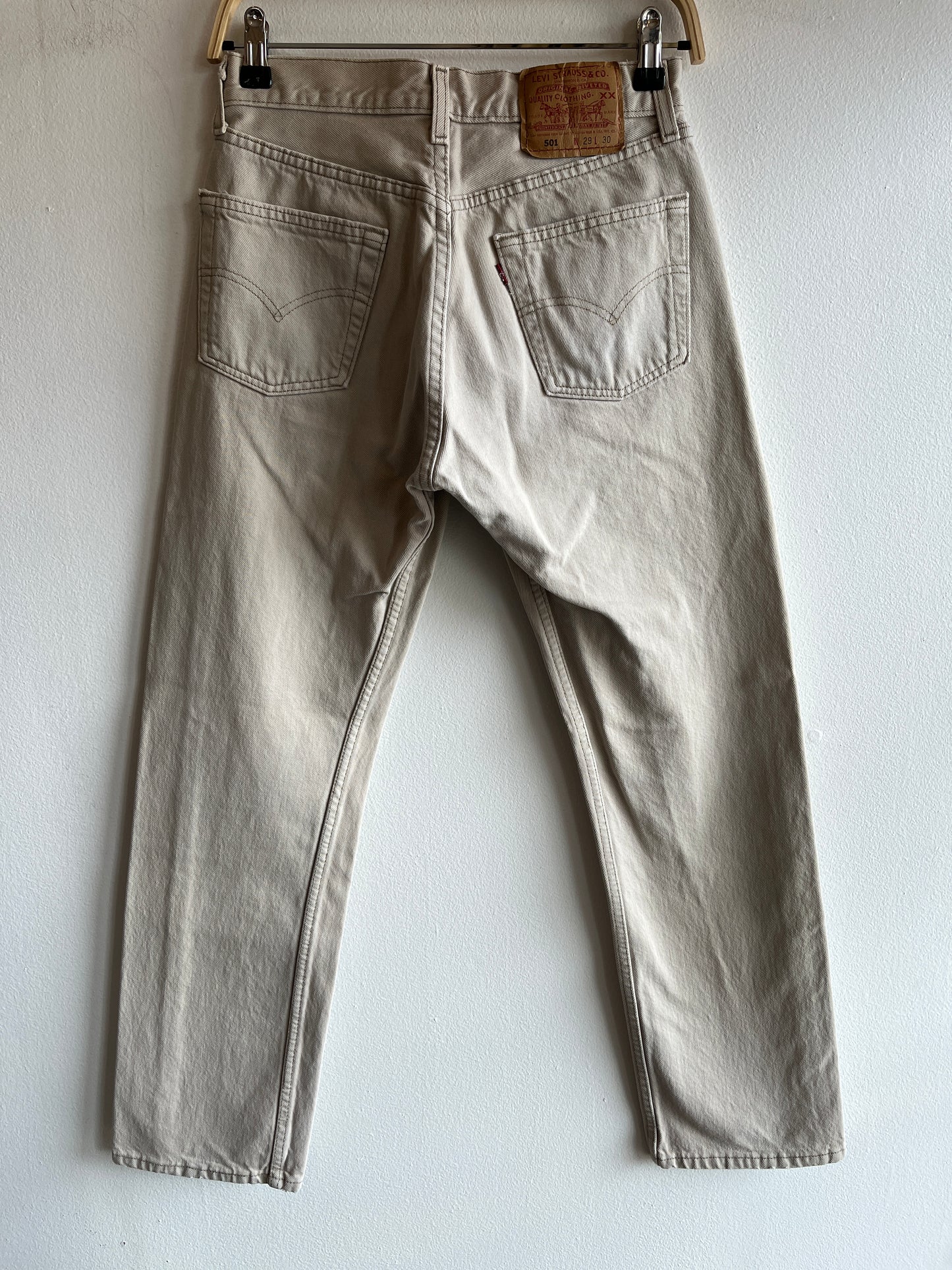 Vintage 1990’s Levi’s 501 Off-White Denim Jeans - La Lovely Vintage 