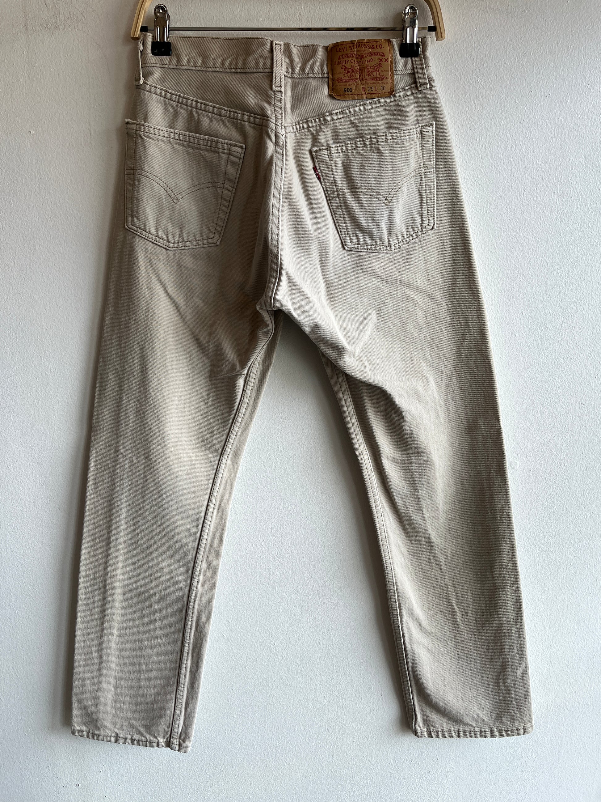 Vintage 1990’s Levi’s 501 Off-White Denim Jeans - La Lovely Vintage 