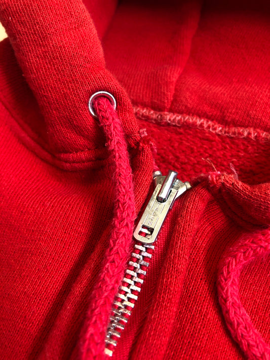 Vintage 1960’s Red Zip-Up Hooded Sweatshirt - La Lovely Vintage 