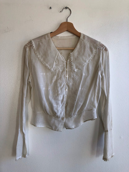 Vintage 1920’s Embroidered Sheer Blouse