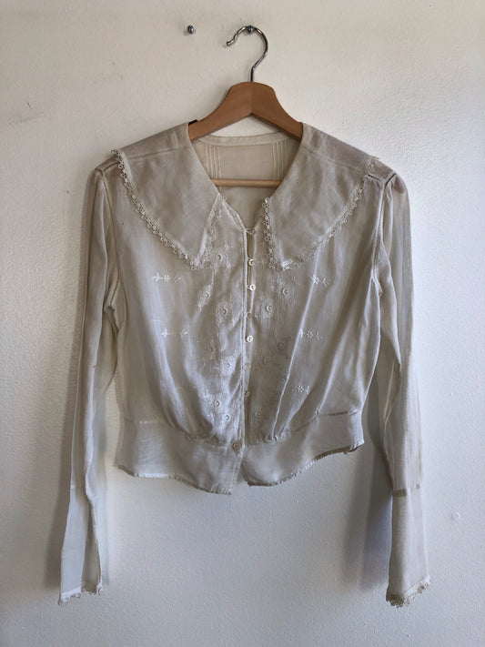 Vintage 1920’s Embroidered Sheer Blouse