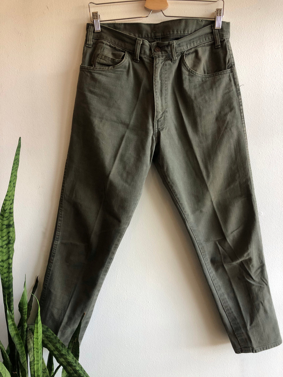 Vintage 1960’s Levi’s “Big E” Olive Canvas Pants - La Lovely Vintage 