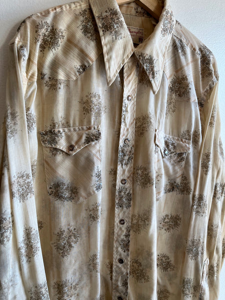 Vintage 1960’s Wrangler Floral Western Pearl-Snap Shirt
