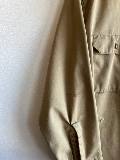 Vintage 1960’s Army Tan Button-Up Shirt - La Lovely Vintage 