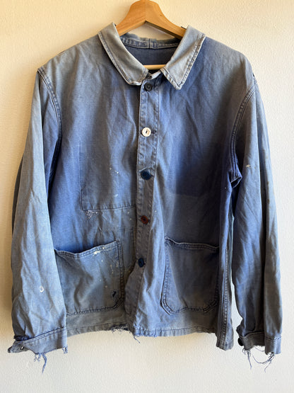 Vintage 1960’s Sun-Faded French Chore Coat - La Lovely Vintage 