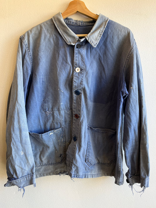 Vintage 1960’s Sun-Faded French Chore Coat - La Lovely Vintage 