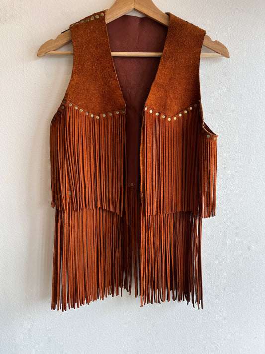 Vintage 1960’s Riveted Fringe Suede Vest