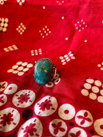 Vintage Sterling and Turquoise Men’s Ring
