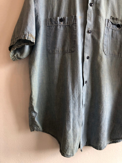 Vintage 1950’s Selvedge Chambray Button Up Shirt - La Lovely Vintage 
