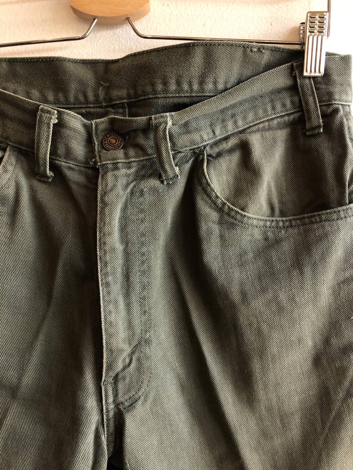 Vintage 1960’s Levi’s “Big E” Olive Canvas Pants - La Lovely Vintage 