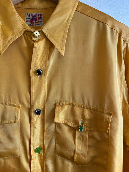 Vintage 1940’s Miller Satin Dice Button shirt