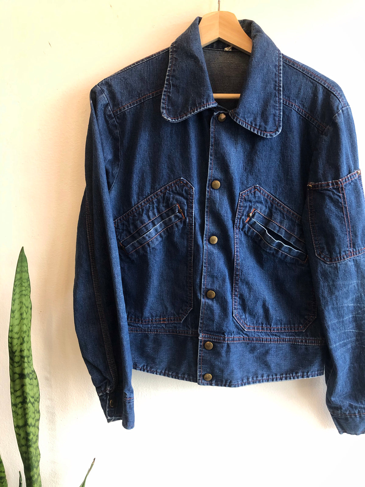 Vintage 1960’s Irregular Snap Front Denim Jacket - La Lovely Vintage 