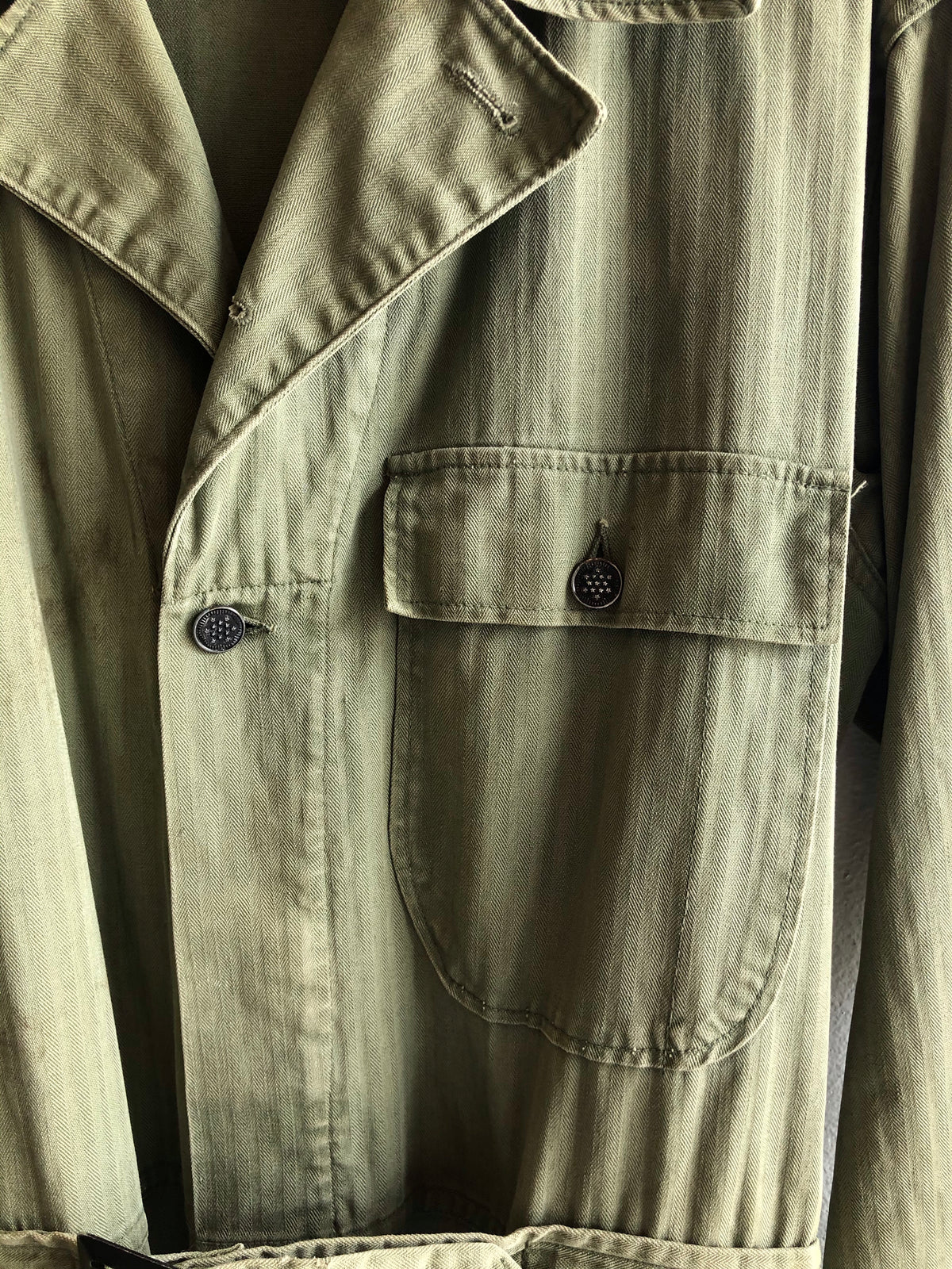 Vintage WW2 13 Star HBT Army Coveralls - La Lovely Vintage 