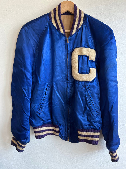 Vintage 1950’s Satin “Cabool” Colorblock Letterman Jacket - La Lovely Vintage 