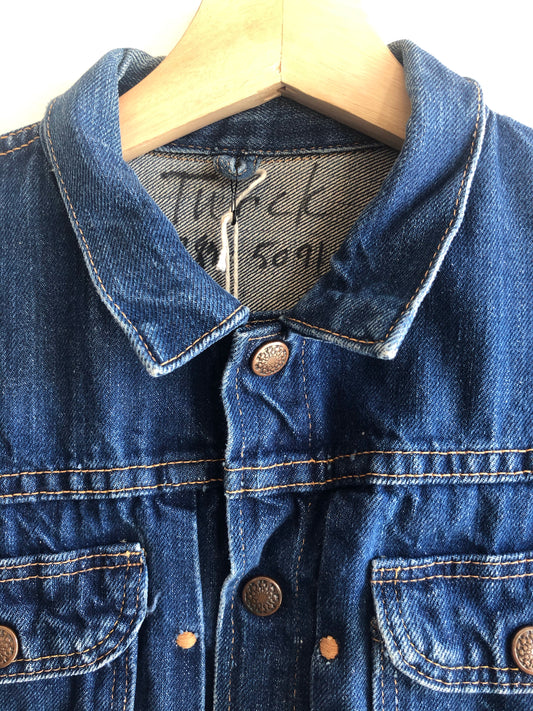 Vintage 1960’s Selvedge Denim Pleated Jacket - La Lovely Vintage 