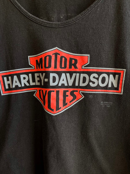 Vintage 1990 Harley Davidson 3D Emblem Tank Top Shirt