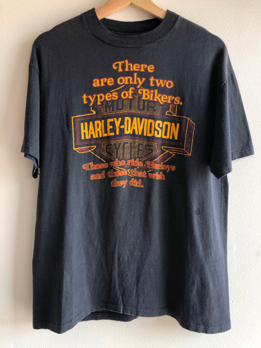 Vintage Harley Davidson “ Two Types of Bikers “ Shirt - La Lovely Vintage 