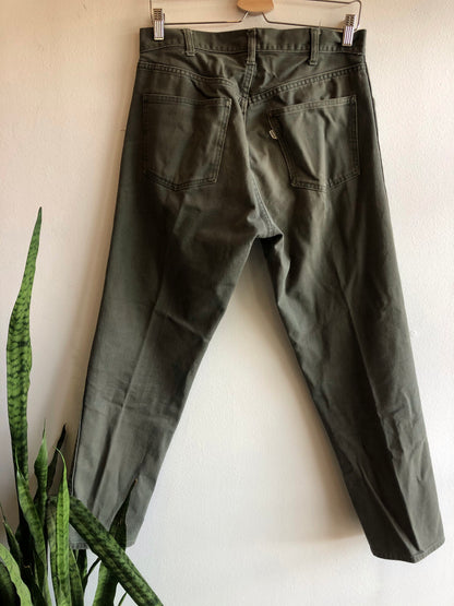 Vintage 1960’s Levi’s “Big E” Olive Canvas Pants - La Lovely Vintage 