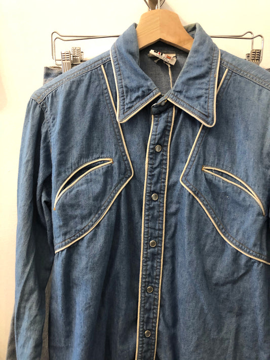 Vintage Western Cowboy Shirt with Pendant - La Lovely Vintage 