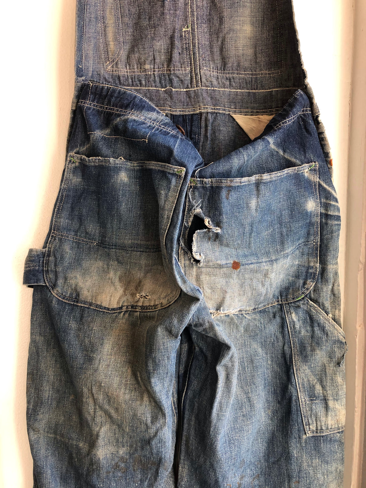 Vintage 1930’s Strapless Super Red Engine Denim Overalls - La Lovely Vintage 