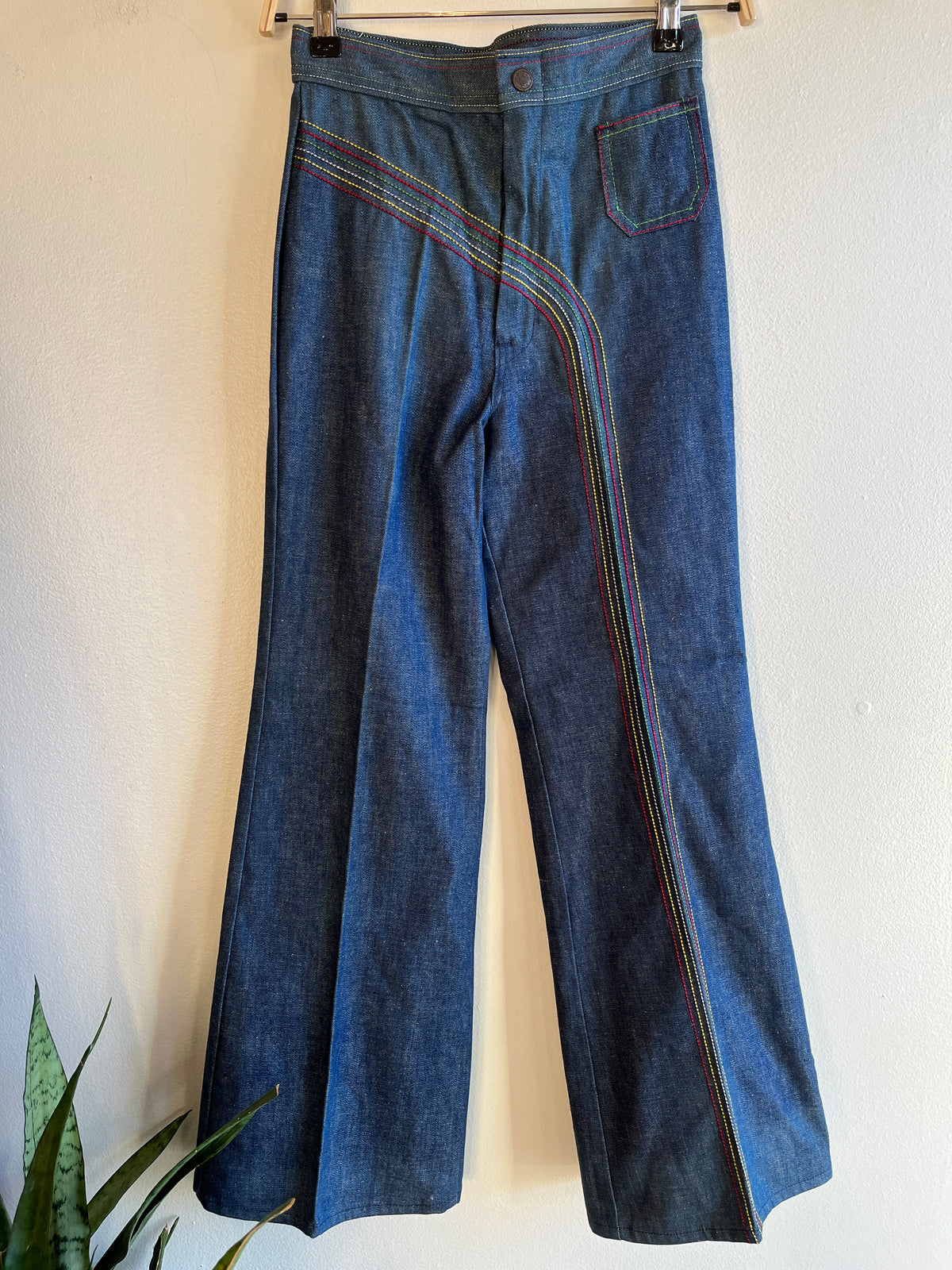 Vintage 1970’s Embroidered Denim Bell Bottom Jeans - La Lovely Vintage 