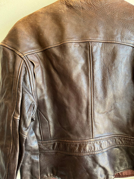 Vintage 1950’s Half-Belt Horsehide Cropped Jacket