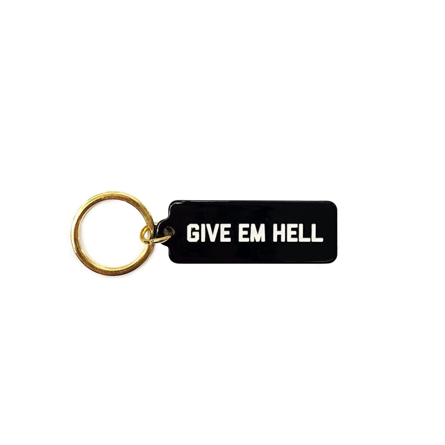 Golden Gems - Give Em Hell keytag - La Lovely Vintage 