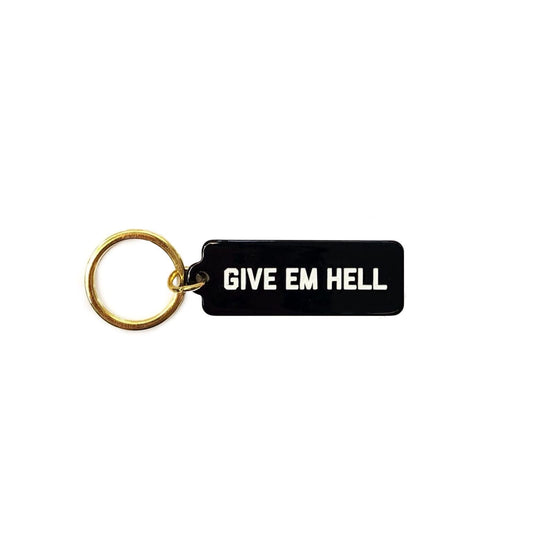 Golden Gems - Give Em Hell keytag - La Lovely Vintage 