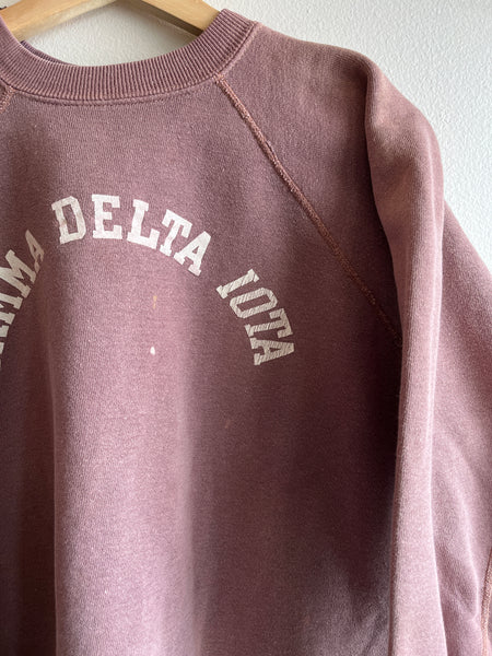 Vintage 1950’s Gamma Delta Iota Flock Printed Sweatshirt