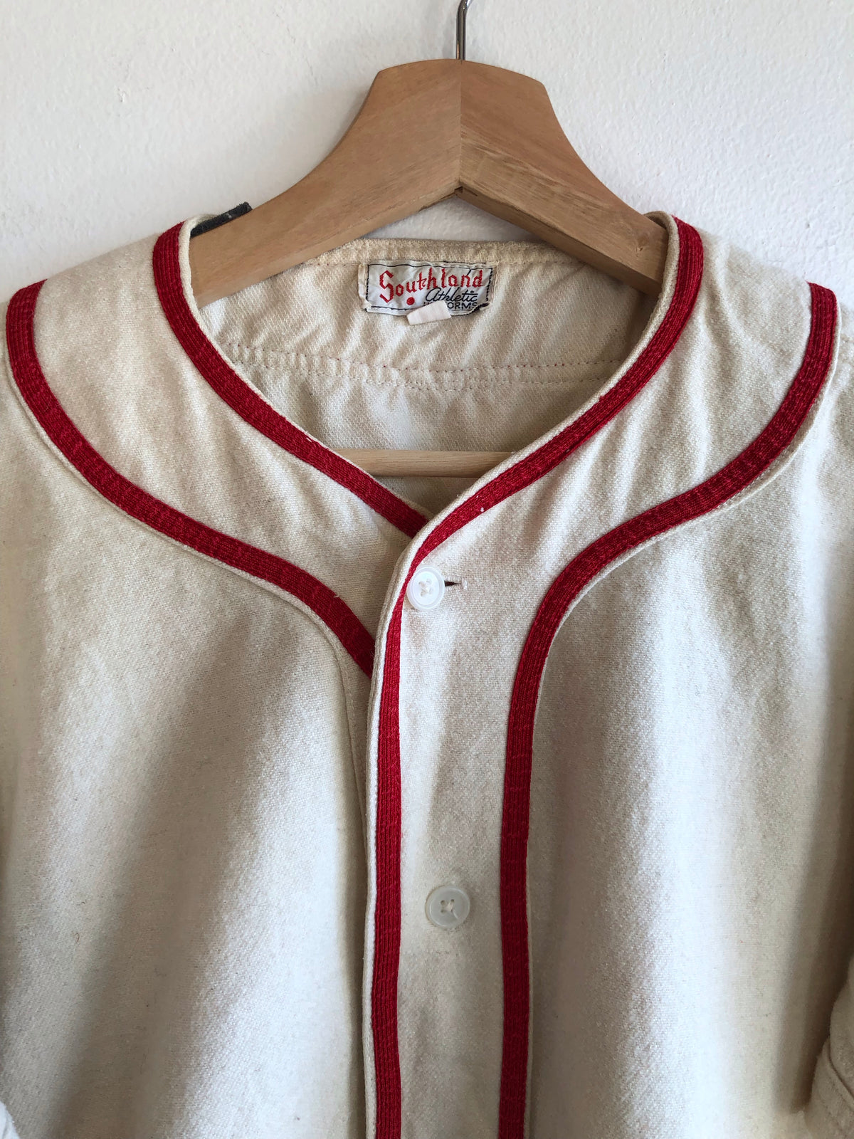 Vintage 1950’s “Broderick and Gibbons” Wool Baseball Jersey - La Lovely Vintage 