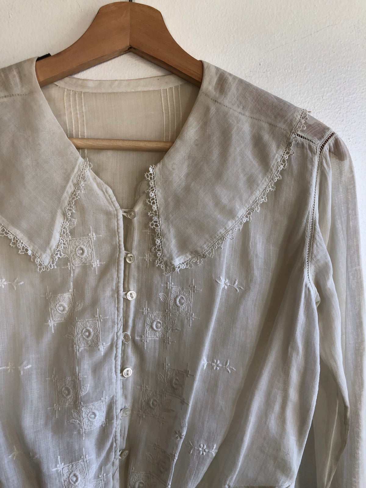 Vintage 1920’s Embroidered Sheer Blouse