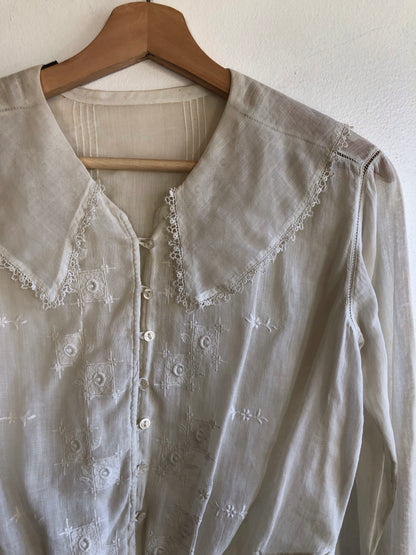 Vintage 1920’s Embroidered Sheer Blouse