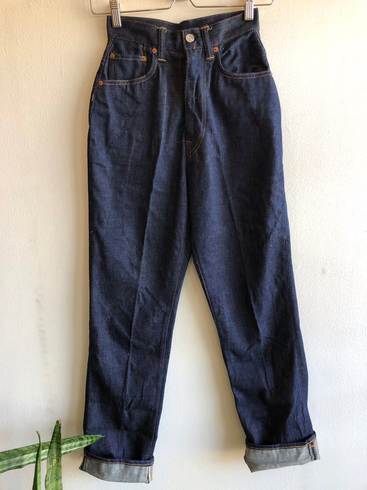 Vintage 1950s Levi's “Big E” Hidden Rivet 701 Deadstock Denim Jeans - La Lovely Vintage 