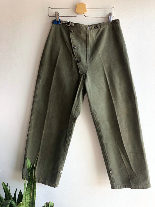 Vintage 1950’s Korean War Military Firefighter Hook-Clasp Pants - La Lovely Vintage 