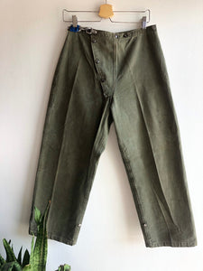 Vintage 1950’s Korean War Military Firefighter Hook-Clasp Pants