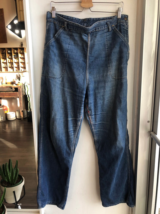Vintage 1940/1950’s Crown Flannel-Lined Side Zip Jeans - La Lovely Vintage 