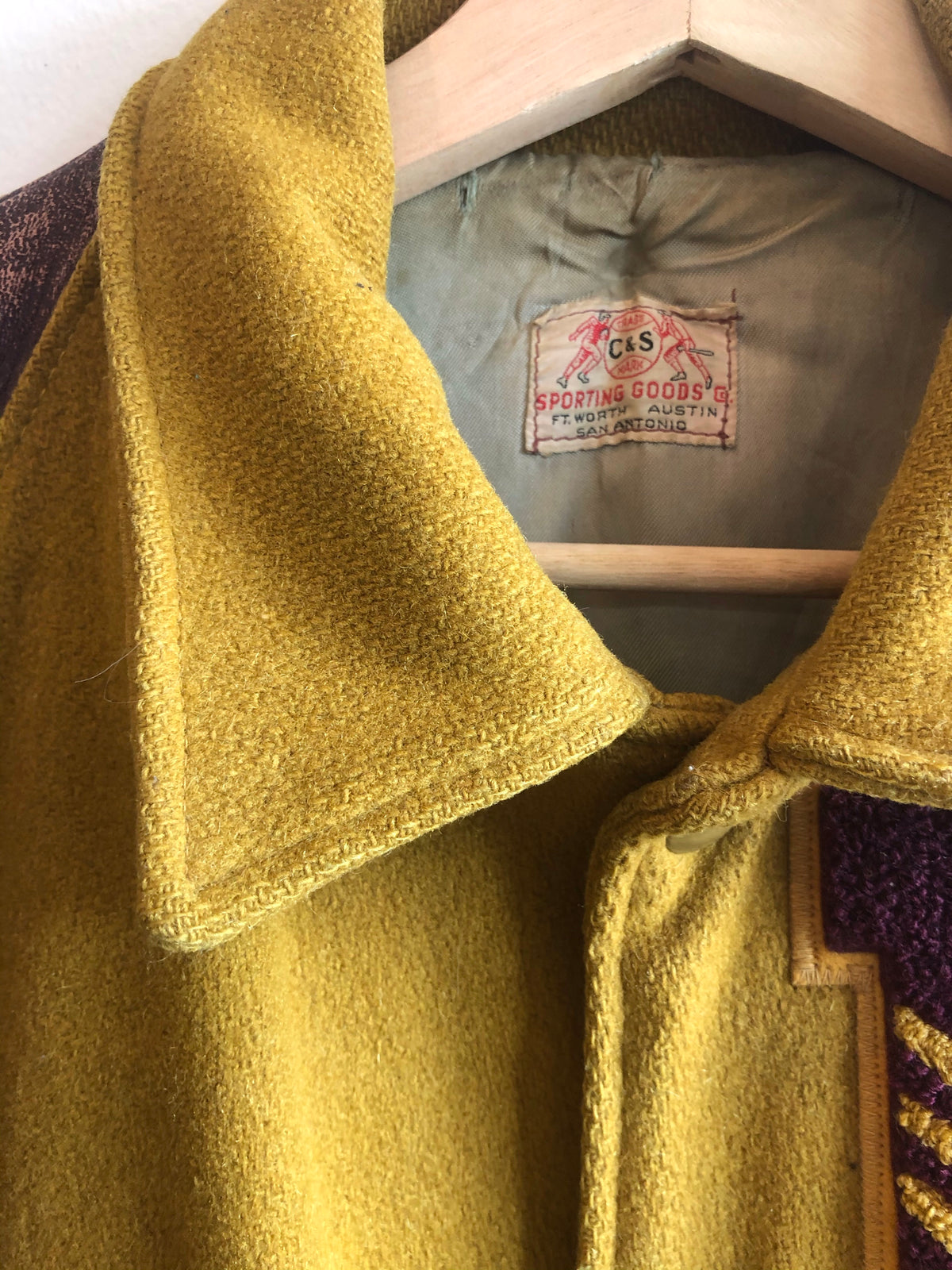 Vintage 1950s/1960s Gold and Maroon Varsity Jacket - La Lovely Vintage 