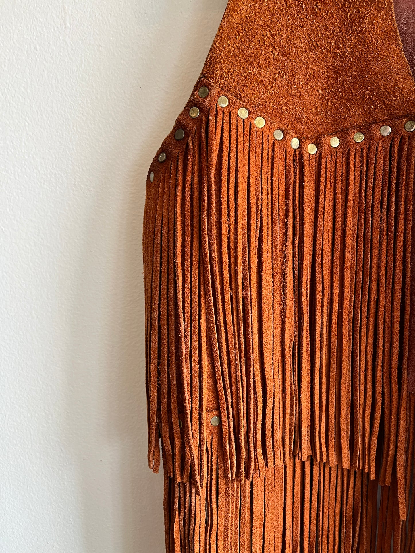 Vintage 1960’s Riveted Fringe Suede Vest